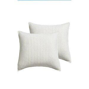 Mills Waffle Euro Sham set Of Two Cream Sham Size 26 X 26in.